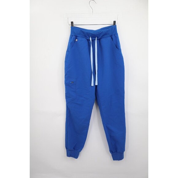 Figs Zamora Jogger Scrub Pants Womens Size Small Petite Blue Drawstring Nursing - Picture 3 of 11